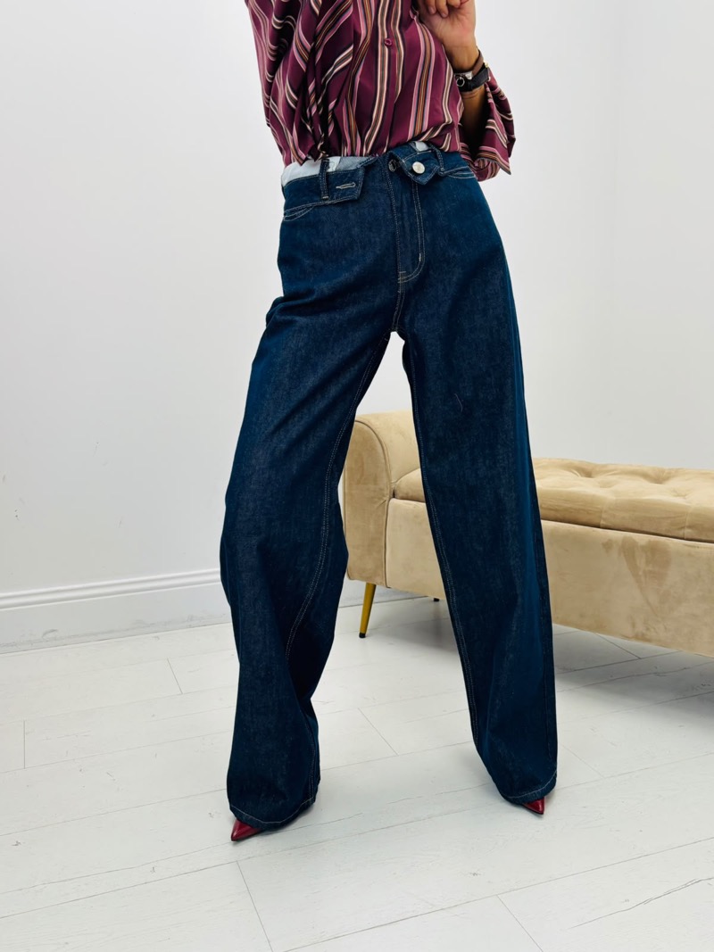 IMG_0321 Jean coupe Wide leg Ceinture retournée – Image 1
