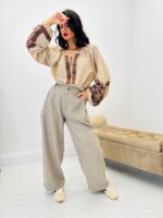 Pantalon Large Rayures
