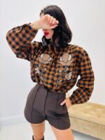 Chemise à Carreaux Brodée