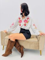 Chemise à Carreaux Brodée – Image 3