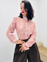 Chemise Col Victorien à Fleurs