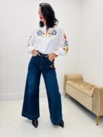 Jean brodé wide leg – Image 3