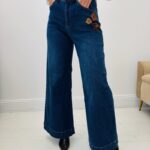Jean brodé wide leg