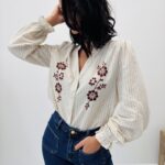 Chemise Brodée Rayures