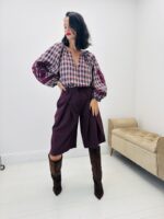 Blouse à Carreaux Brodée – Image 3
