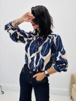 Chemise imprimée feuilles