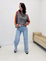 Pull Capuche avec les bandes – Image 12