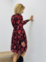 Robe courte imprimée roses fluide – Image 3