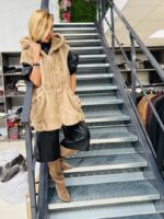 Veste sans manches à capuche en fausse fourrure - Marque Giovanni