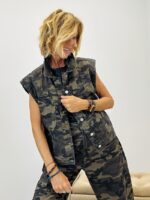 Gilet sans manches en jean camouflage