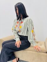 Chemise rayée brodée – Image 6