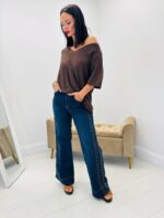 Jeans Wide Leg avec Détail Cœur – Image 3