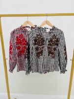 Chemise Carreaux Brodée En Coton – Image 2