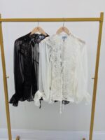 Blouse tulle dentelle brodée – Image 2