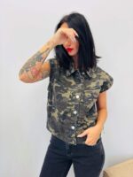 Gilet sans manches en jean camouflage – Image 6
