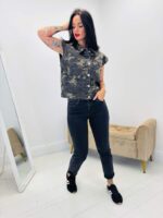 Gilet sans manches en jean camouflage – Image 3