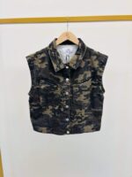 Gilet sans manches en jean camouflage – Image 2