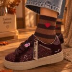 Chaussettes Rayées Longues Détail Cœur