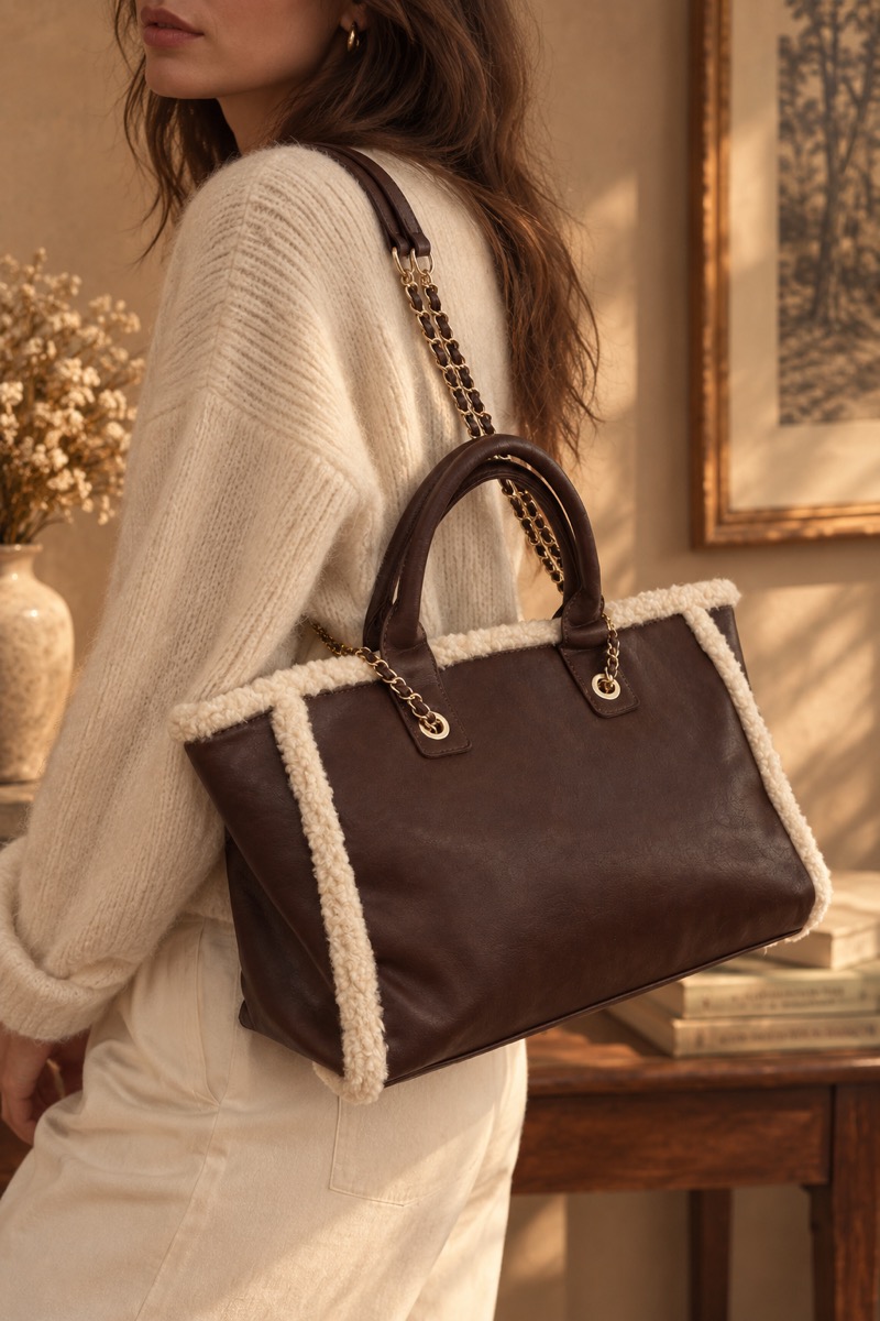 24176BD8-CE6D-42E4-B340-C9AA65073C6C Sac Simili Cuir Détail Mouton – Image 1