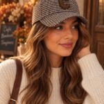 Casquette motif pied de poule
