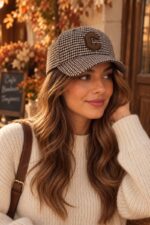 Casquette motif pied de poule