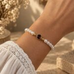 Bracelet perles détail pierre