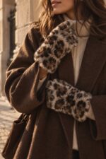Gants fourrure léopard