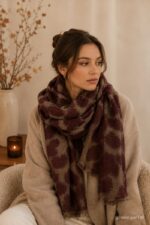 Foulard Motif Léopard Fil Lurex