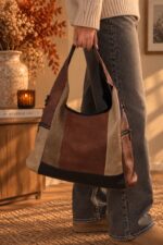 Sac effet vieux cuir avec pochette – Image 2