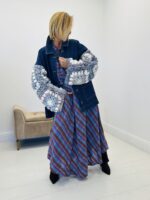 Veste en jean oversize manches tricot – Image 3