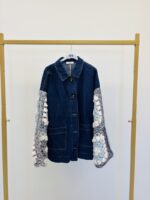 Veste en jean oversize manches tricot – Image 2