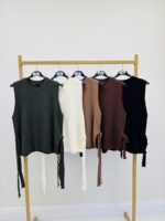 Pull sans manches détails nœuds – Image 2