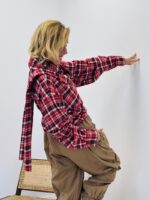 Chemise à carreaux avec lavallière