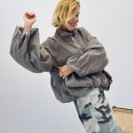 Blouson manches boules en velours côtelé