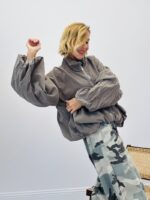 Blouson manches boules en velours côtelé