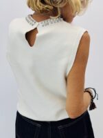 Pull sans manches col bijoux – Image 7