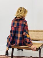 Chemise à carreaux manches brodées – Image 4