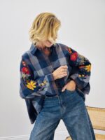 Chemise à carreaux manches brodées – Image 7