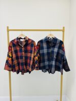 Chemise à carreaux manches brodées – Image 2
