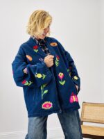 Veste en jean broderies fluo – Image 5