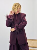 Blazer avec épaulettes Bout de manches fluffy