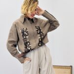 Chemise petits carreaux broderie sequins - Marque LIPANOI