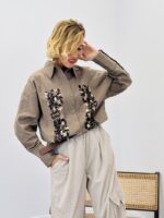 Chemise petits carreaux broderie sequins - Marque LIPANOI