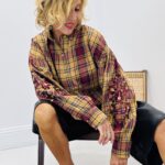 Chemise à carreaux brodée sequins - Marque LIPANOI