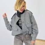 Veste bomber à carreaux