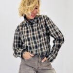 Chemise col victorien à carreaux