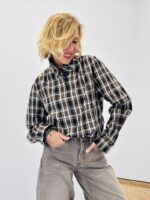 Chemise col victorien à carreaux
