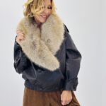 Blouson similicuir col fourrure