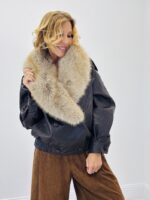 Blouson similicuir col fourrure