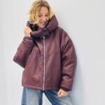 Blouson simili capuche amovible
